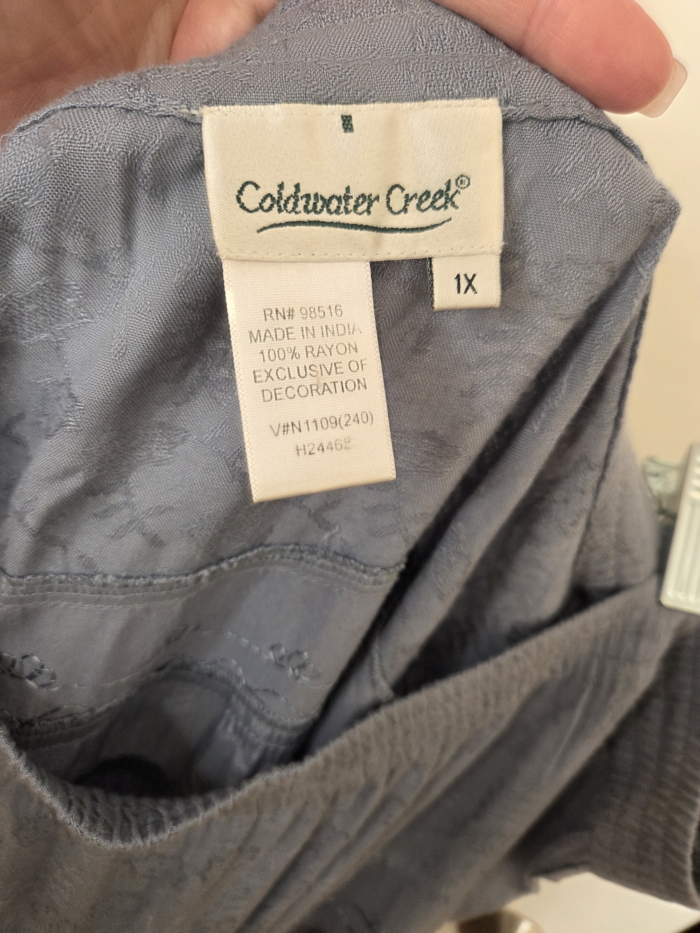 Coldwater Creek Boho Tiered Blue Maxiskirt Sz 1X Preloved - Picture 4 of 10
